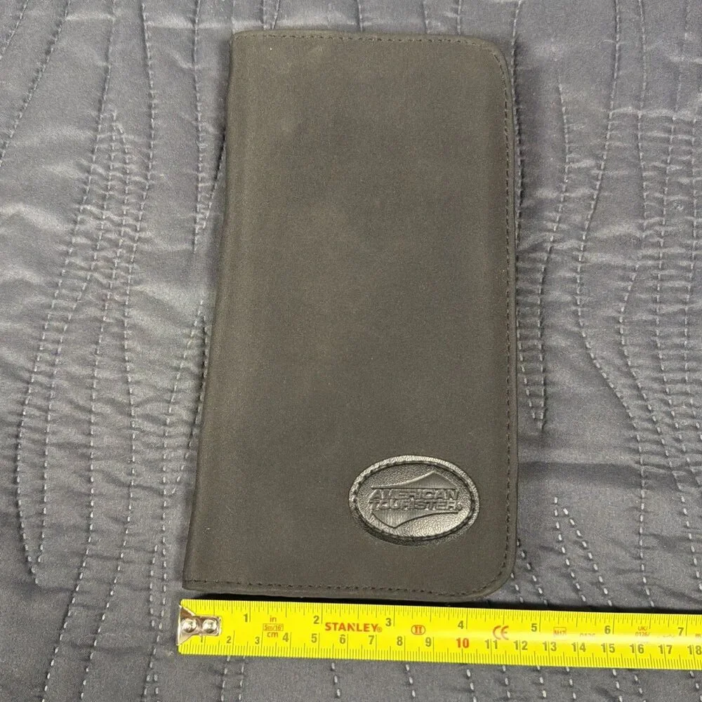 American Tourister Black Zip Around Travel Wallet Passport Document Organizer